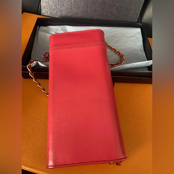Sold🎀🎀PRADA Peonia Pink Saffiano Metal Wallet on Chain - Picture 10 of 16